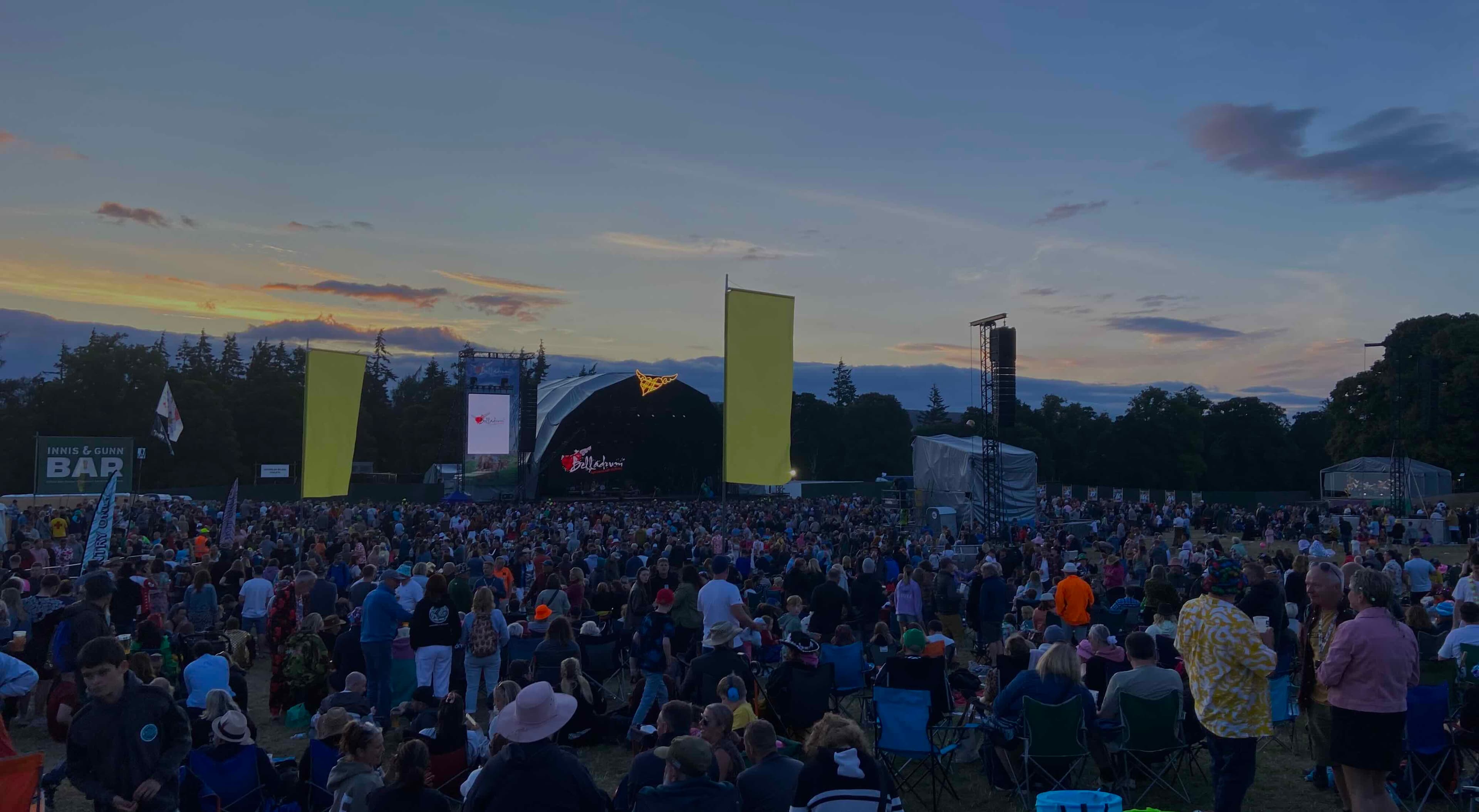 Belladrum Tartan Heart Festival crowd in the Scottish Highlands