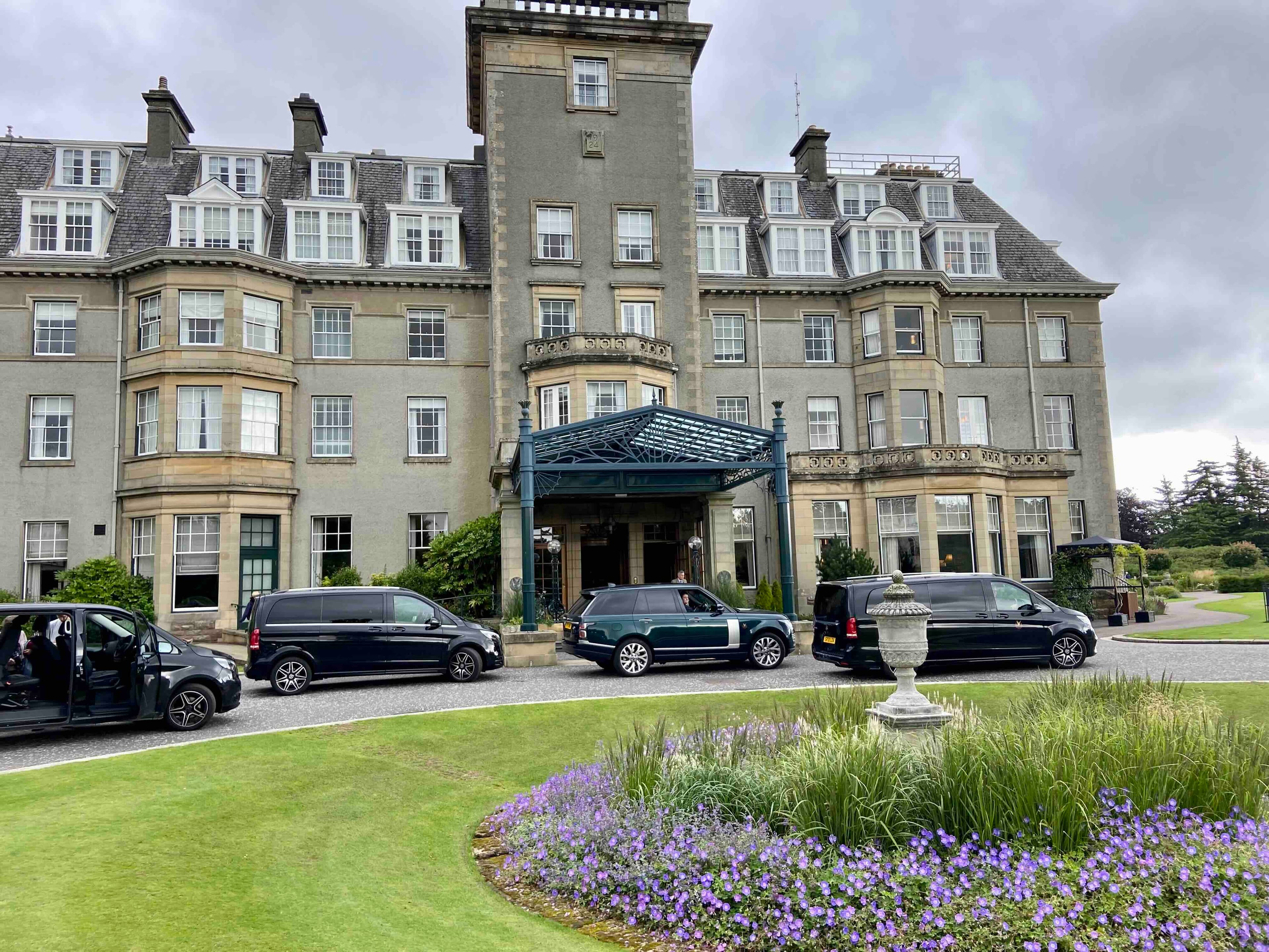 Luxury cars at Gleneagles resort